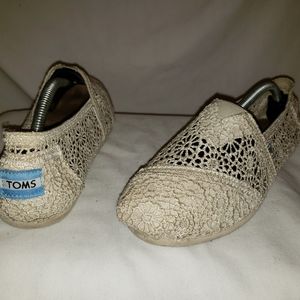 Toms Natural Floral Lace Womens Espadrilles Sz 8